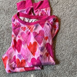 Little Sleepies Pink and Red Heart Kids Pajama Set- limited Edition Valentines